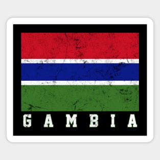 Gambia / Faded Vintage Style Flag Design Magnet